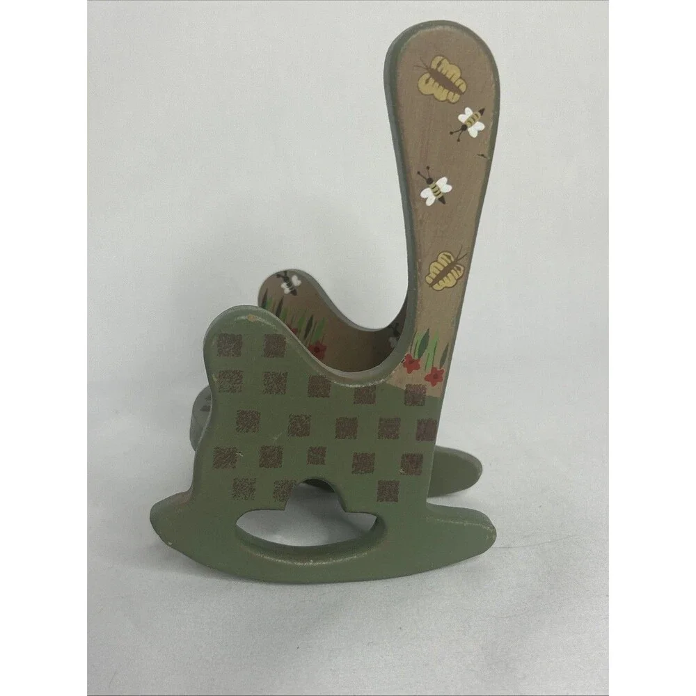 Hand Painted Wooden Doll Rocking Chair 6 Inch